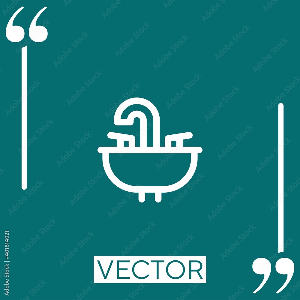 Poster sink vector icon linear icon. editable stroke line
