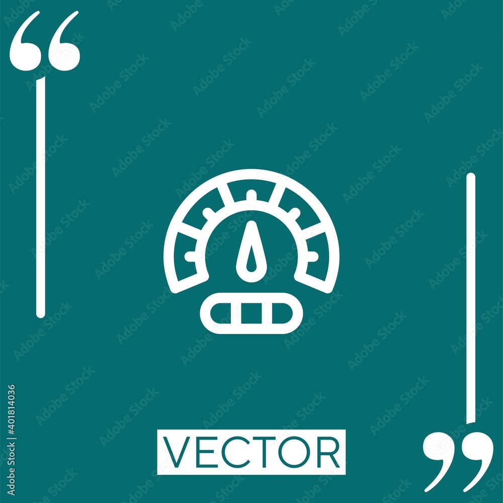 Poster speedometer vector icon linear icon. editable stroke line