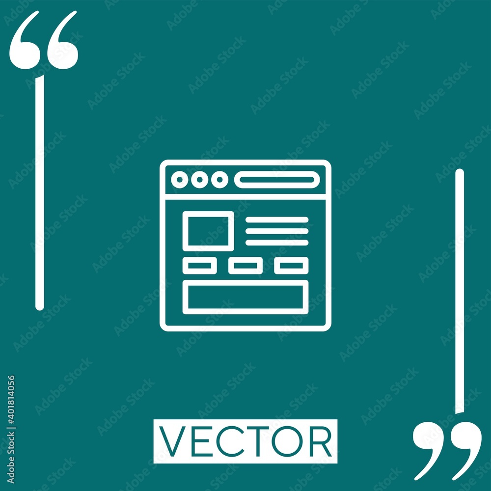 Aufkleber template vector icon linear icon. editable stroke line