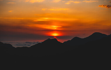 sunset in the mountains