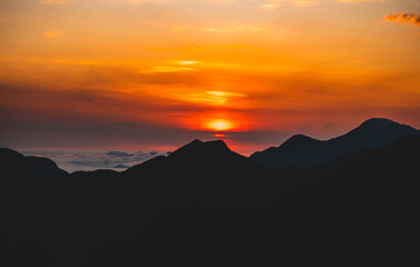 sunset over the mountains