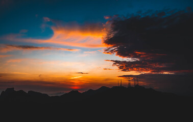 sunset in the mountains