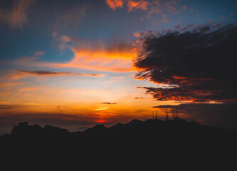 sunset in the mountains