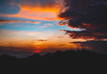 sunset in the mountains