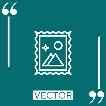 stamp vector icon Linear icon. Editable stroke line
