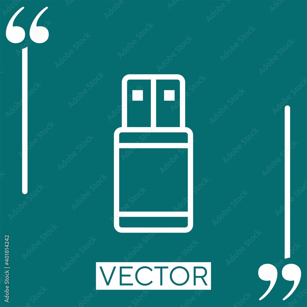 Poster flash drive vector icon linear icon. editable stroke line