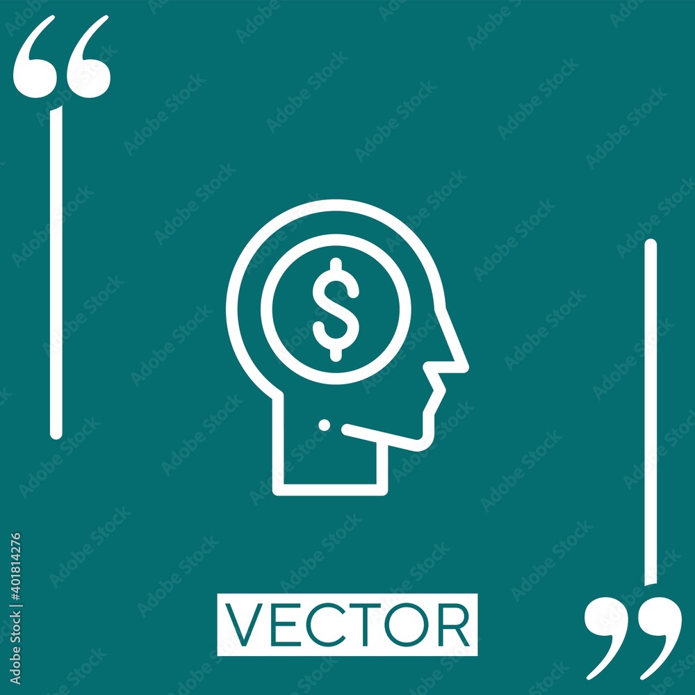 Poster head vector icon linear icon. editable stroke line
