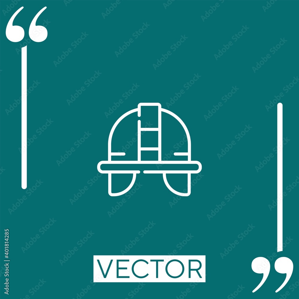 Poster helmet vector icon linear icon. editable stroke line