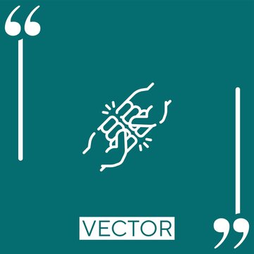 fist bump vector icon Linear icon. Editable stroke line