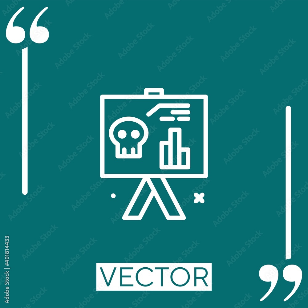 Poster statistics vector icon linear icon. editable stroke line