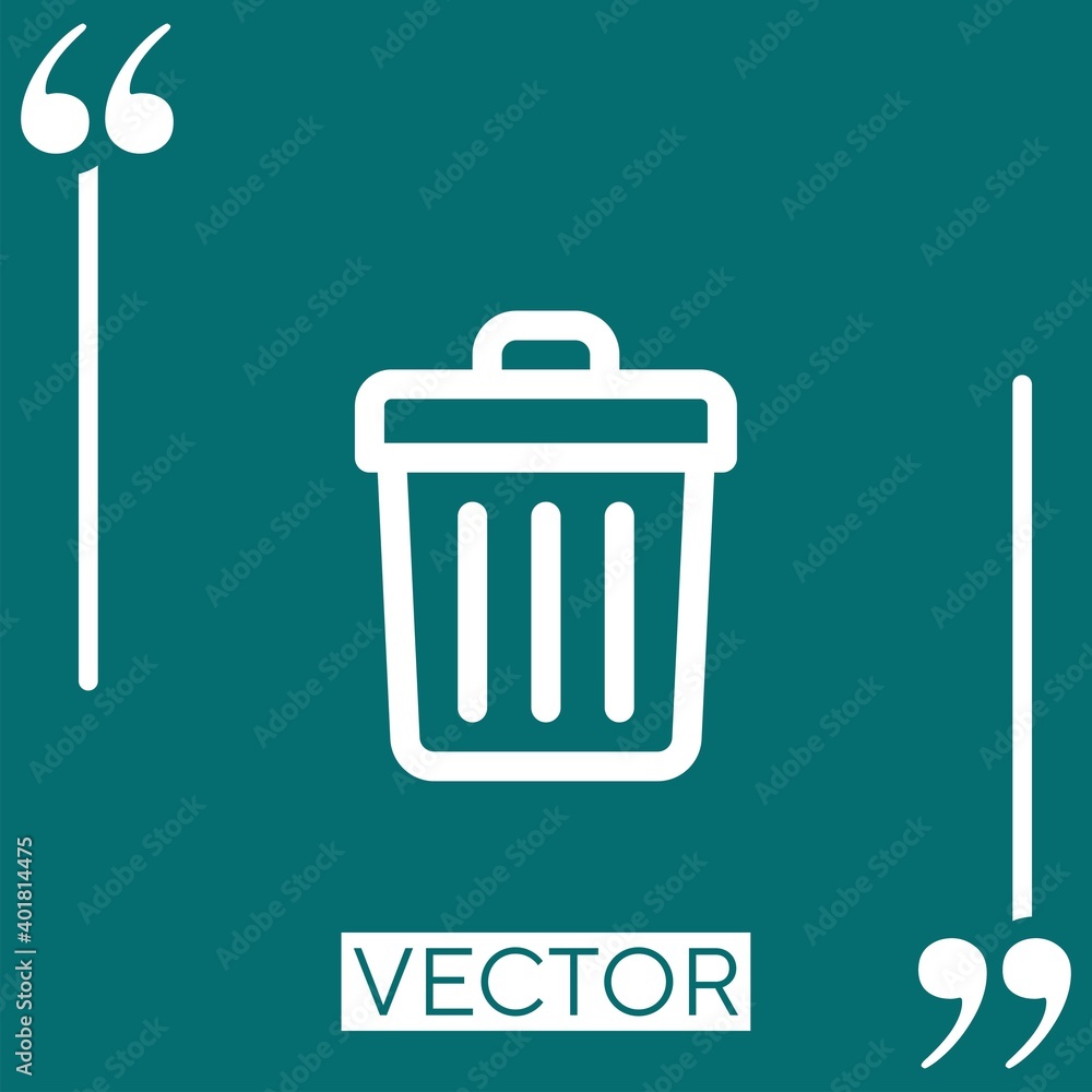 Poster trash vector icon linear icon. editable stroke line