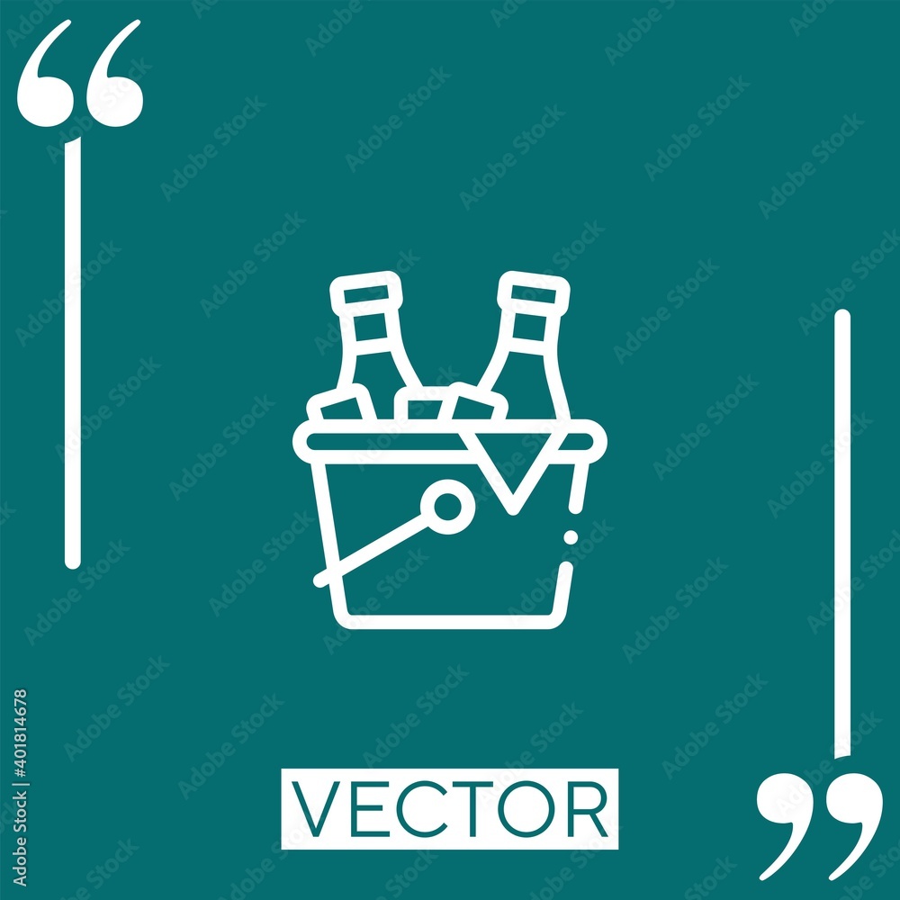 Poster ice bucket vector icon linear icon. editable stroke line