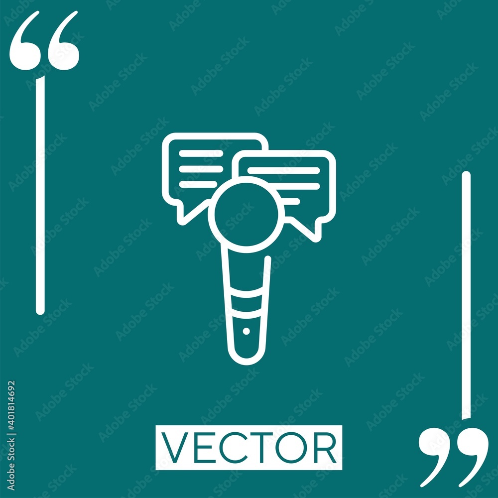 Poster interview vector icon linear icon. editable stroke line