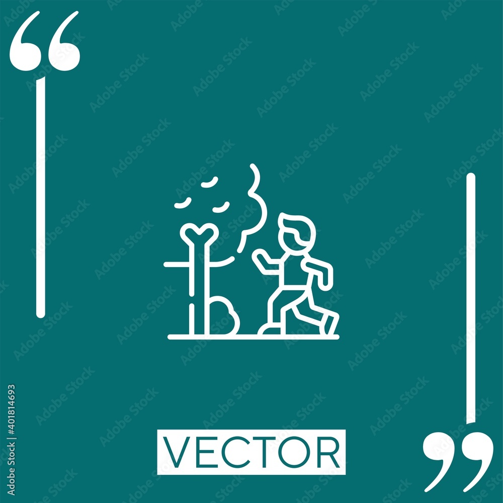 Poster jogging vector icon linear icon. editable stroke line