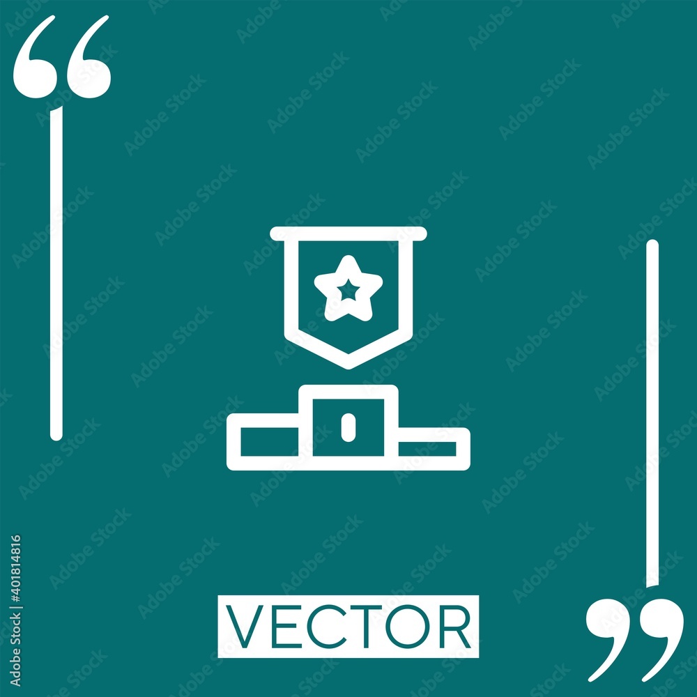 Poster podium vector icon linear icon. editable stroke line