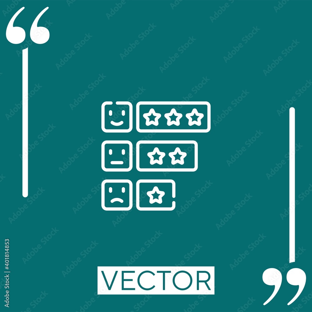 Poster rating vector icon linear icon. editable stroke line