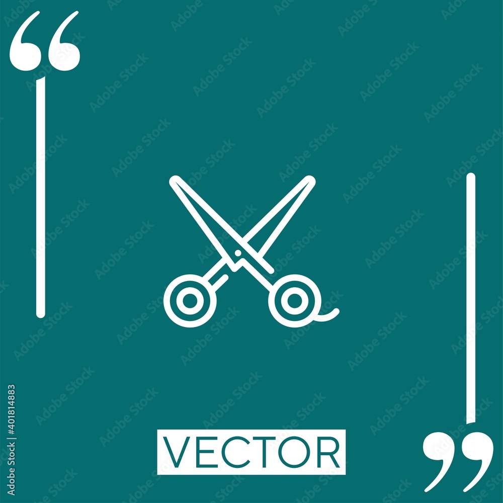 Poster scissors vector icon linear icon. editable stroke line