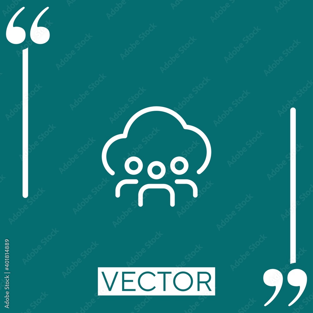 Poster shared folder vector icon linear icon. editable stroke line