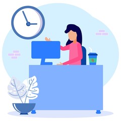 Illustration vector graphic cartoon character of freelance