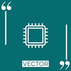 processor vector icon Linear icon. Editable stroke line