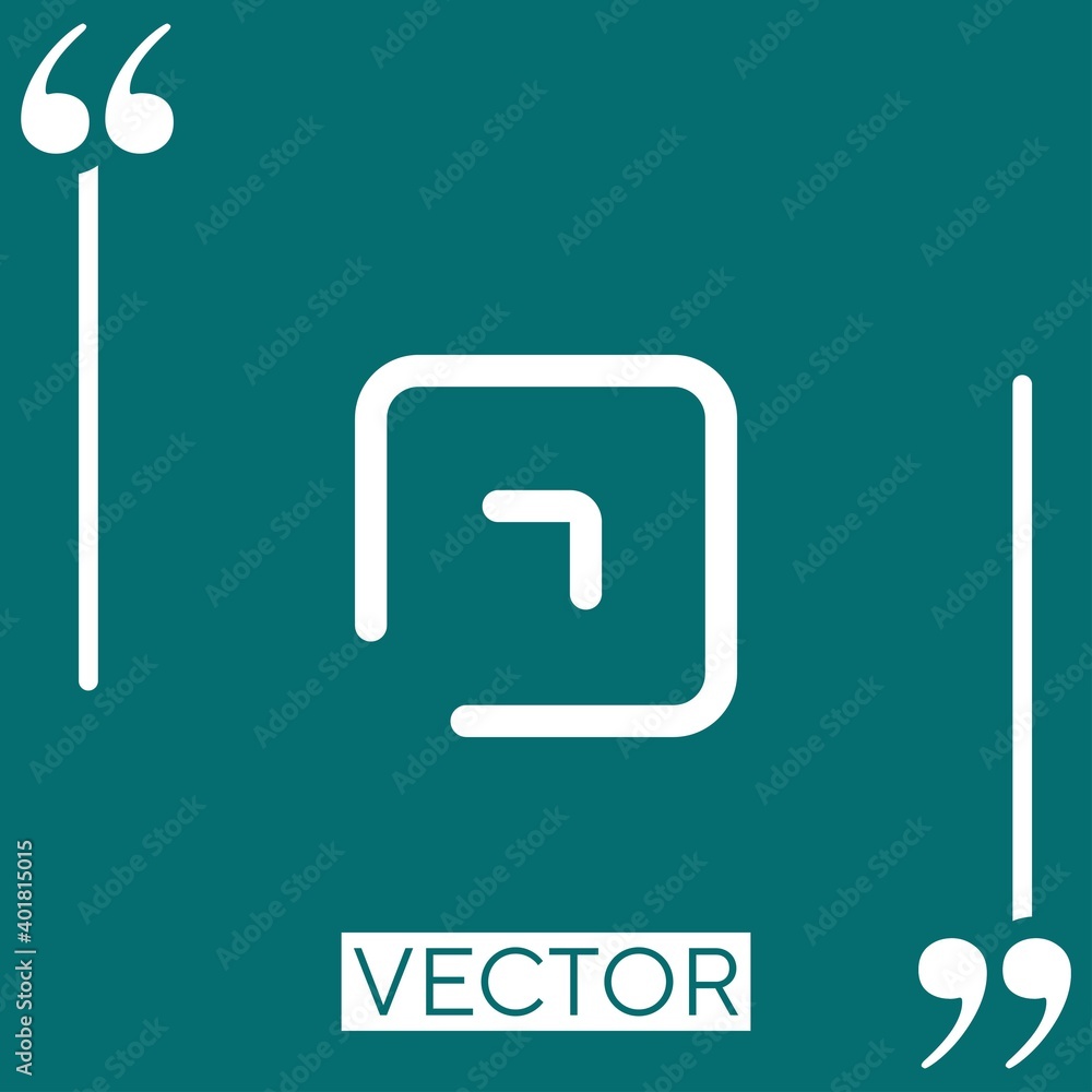Poster diagonal arrow vector icon linear icon. editable stroke line