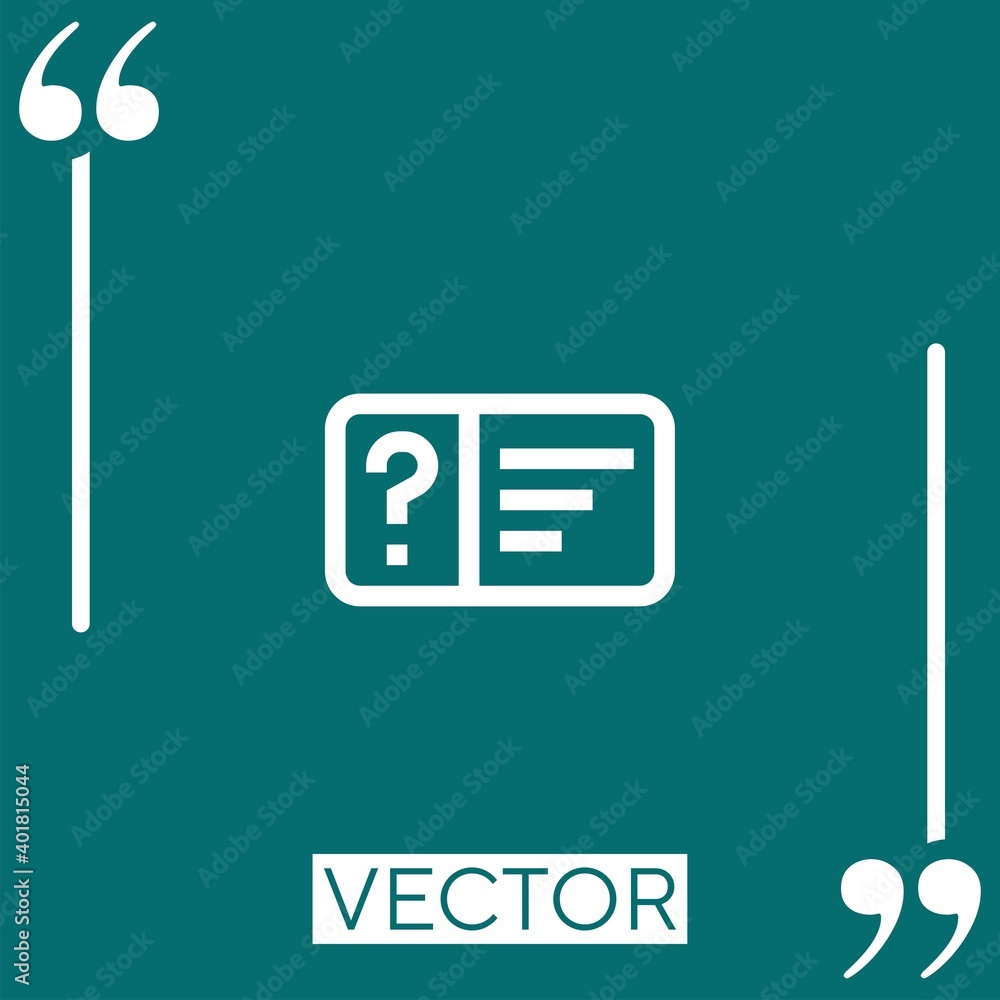 Poster faq vector icon linear icon. editable stroke line