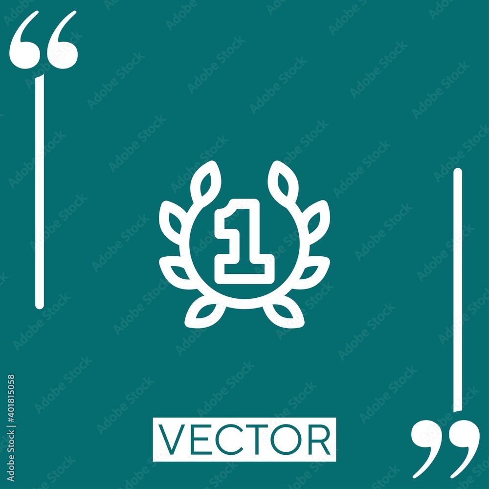 Poster first vector icon linear icon. editable stroke line