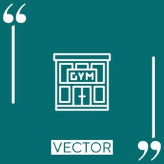 gym vector icon Linear icon. Editable stroke line