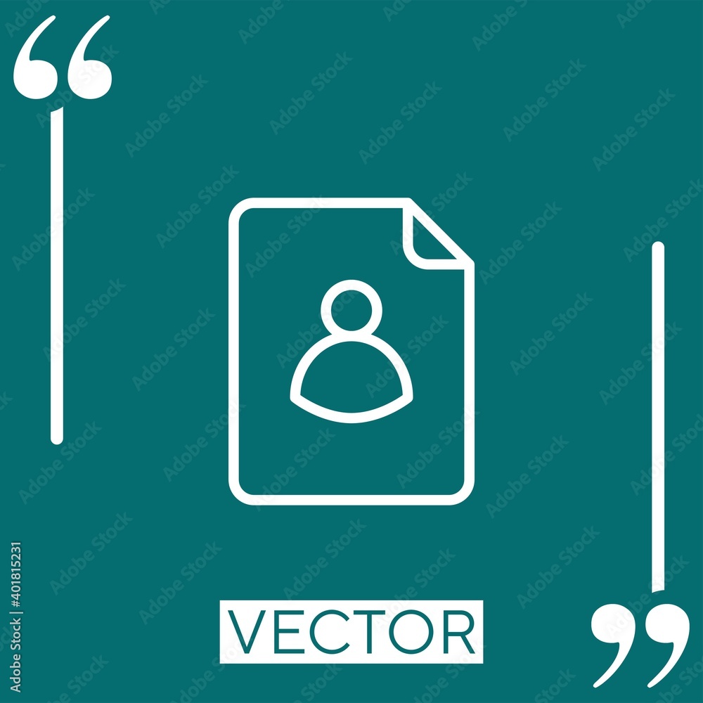 Aufkleber personal file vector icon linear icon. editable stroke line