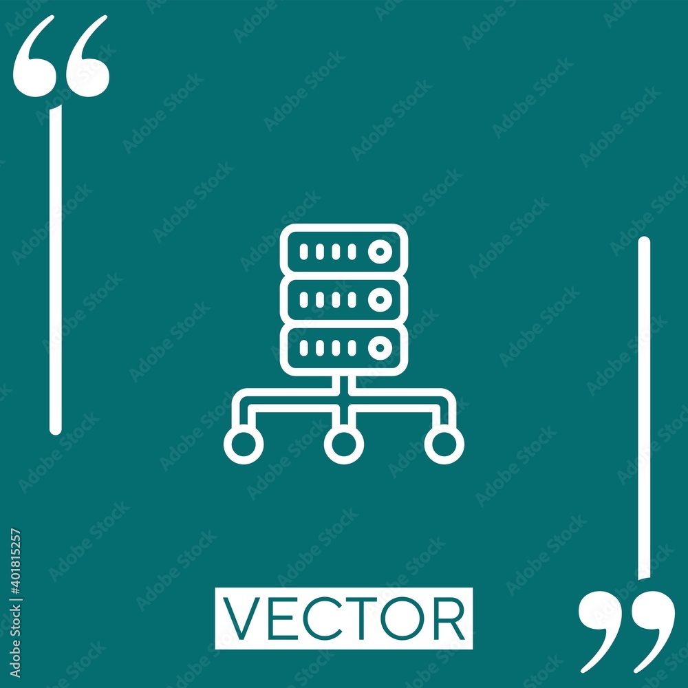 Poster server vector icon linear icon. editable stroke line