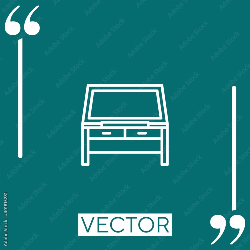 Poster table vector icon linear icon. editable stroke line