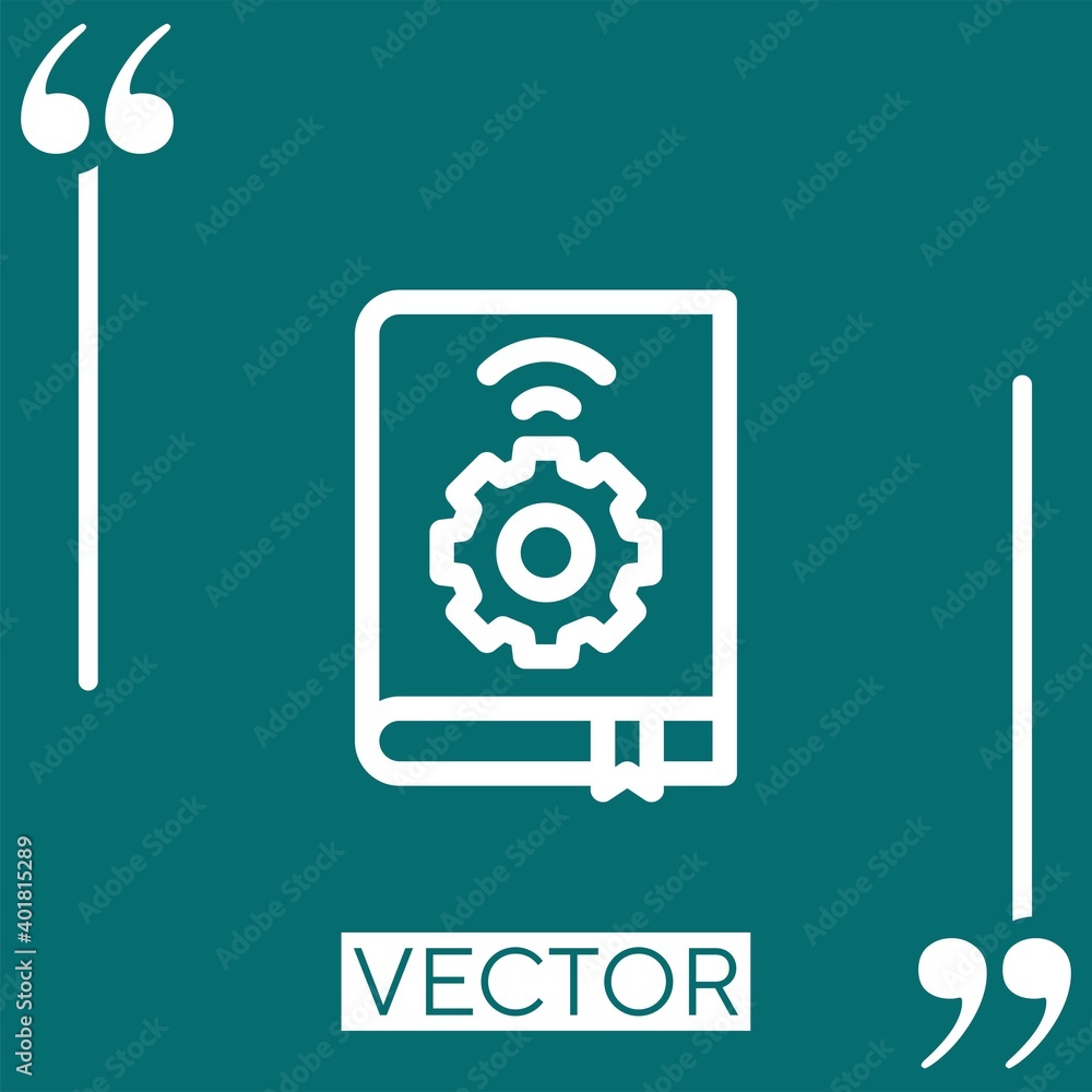 Poster technical support vector icon linear icon. editable stroke line