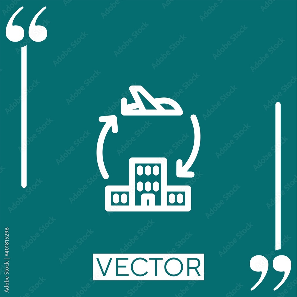 Poster transporting vector icon linear icon. editable stroke line