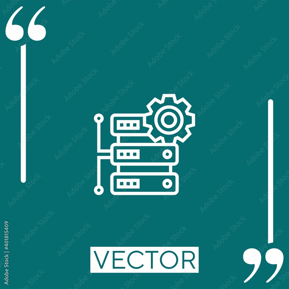 Poster database   vector icon Linear icon. Editable stroke line