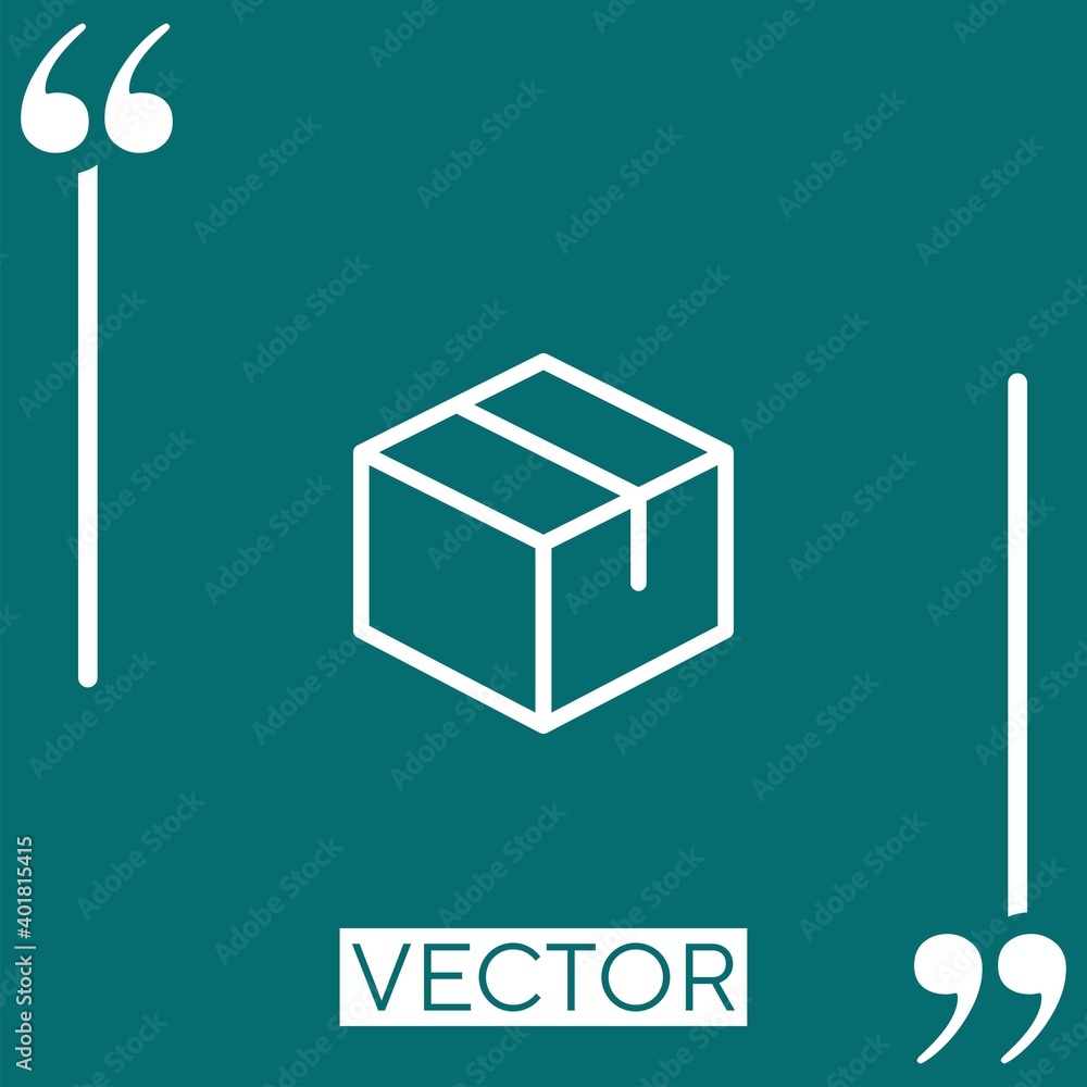 Poster delivery box vector icon linear icon. editable stroke line