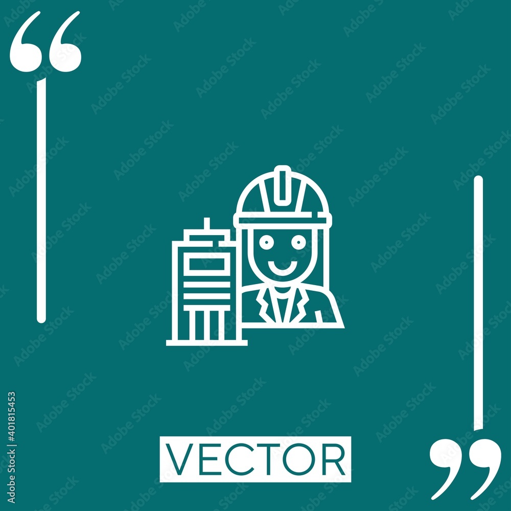 Poster engineer vector icon linear icon. editable stroke line