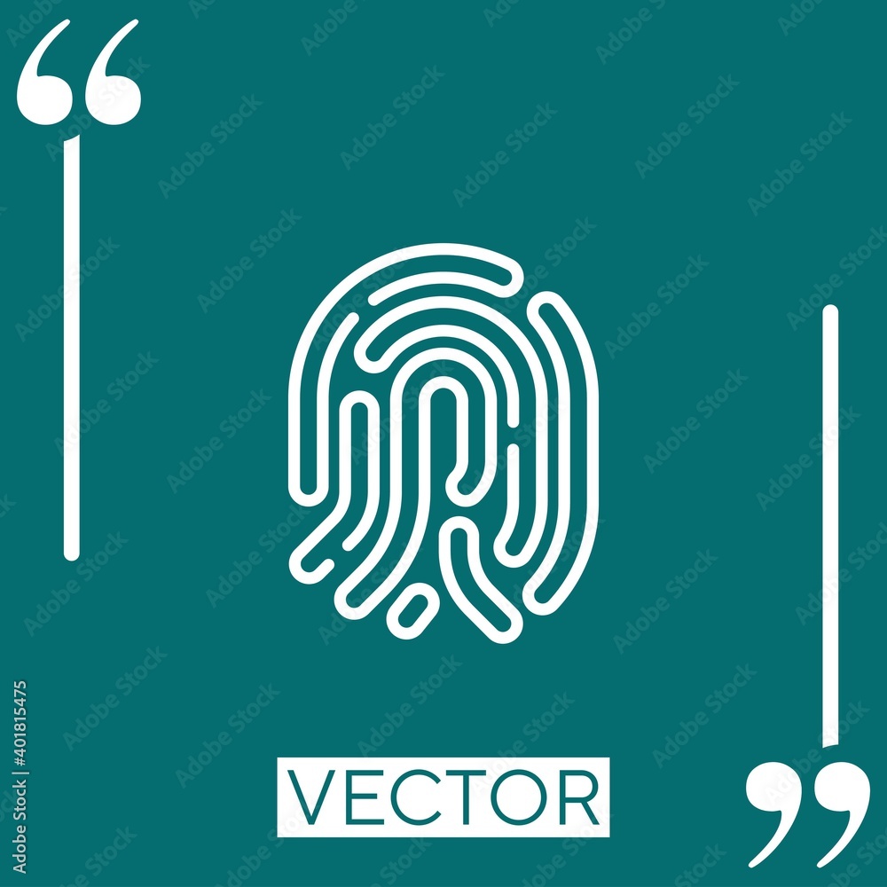 Poster fingerprint vector icon linear icon. editable stroke line