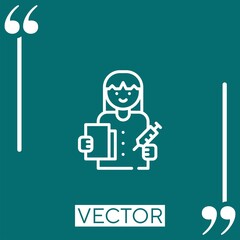 doctor vector icon Linear icon. Editable stroke line
