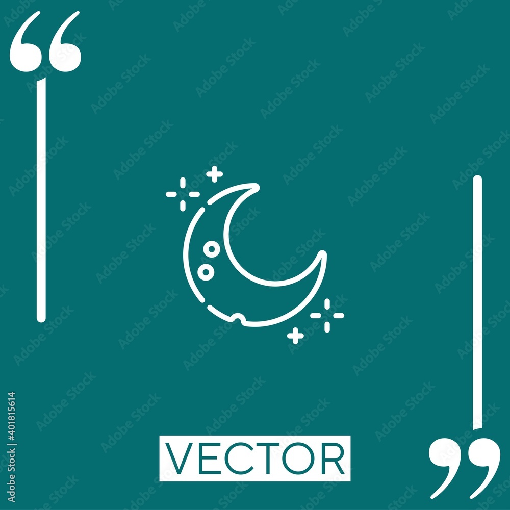 Poster moon vector icon linear icon. editable stroke line