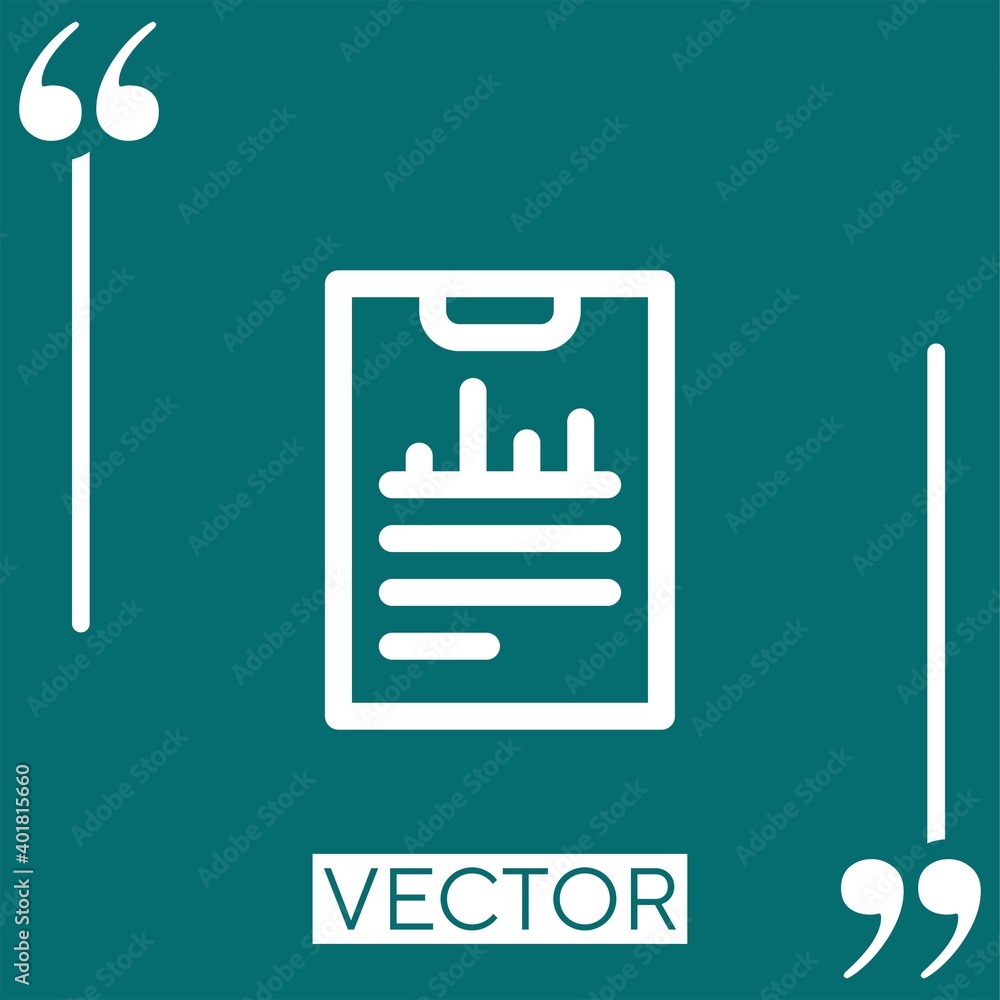 Poster report vector icon linear icon. editable stroke line