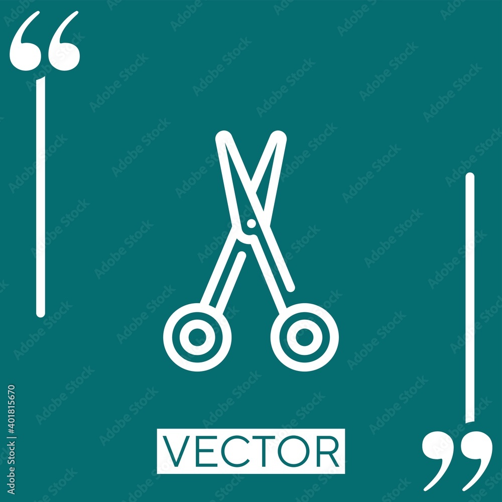 Poster scissors vector icon linear icon. editable stroke line