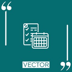schedule   vector icon Linear icon. Editable stroke line
