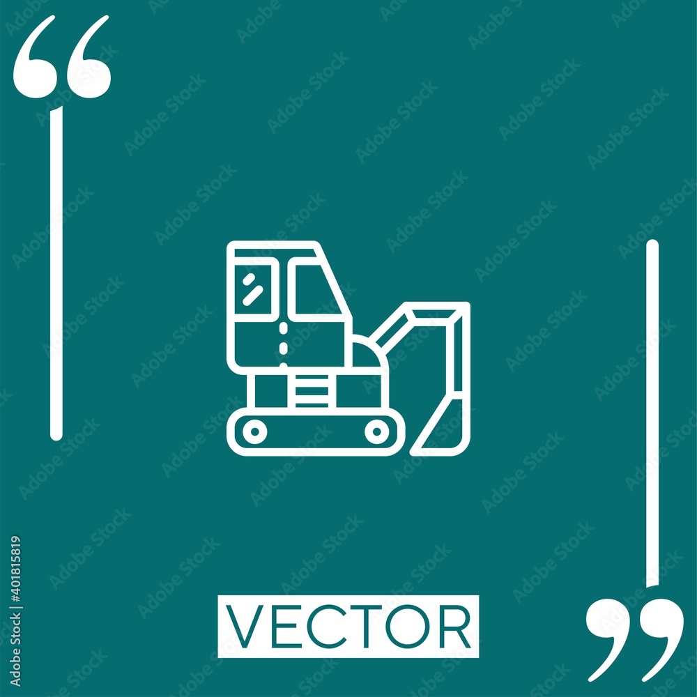 Poster digger vector icon linear icon. editable stroke line