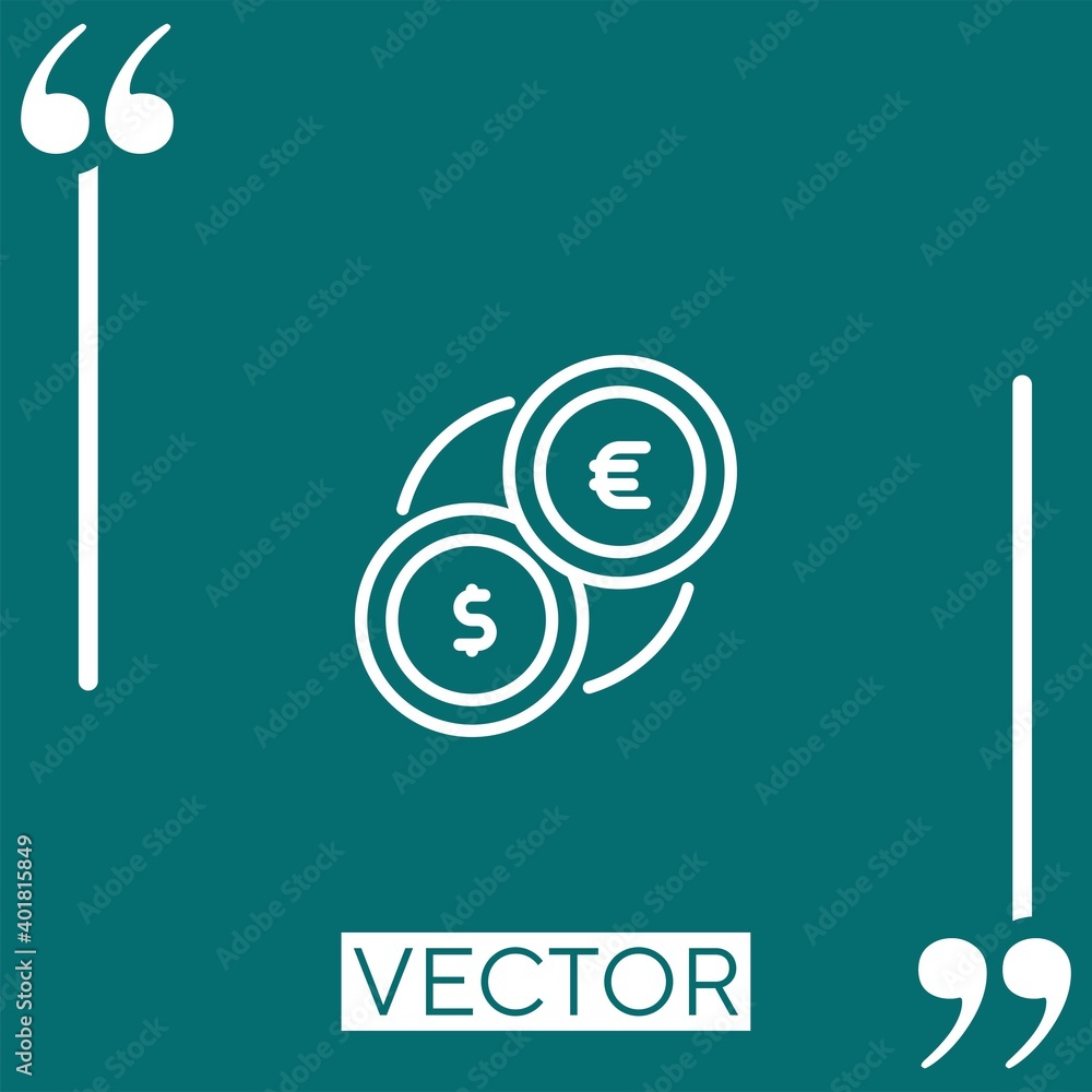 Poster exchange vector icon linear icon. editable stroke line
