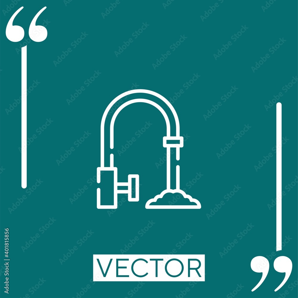 Poster faucet vector icon linear icon. editable stroke line