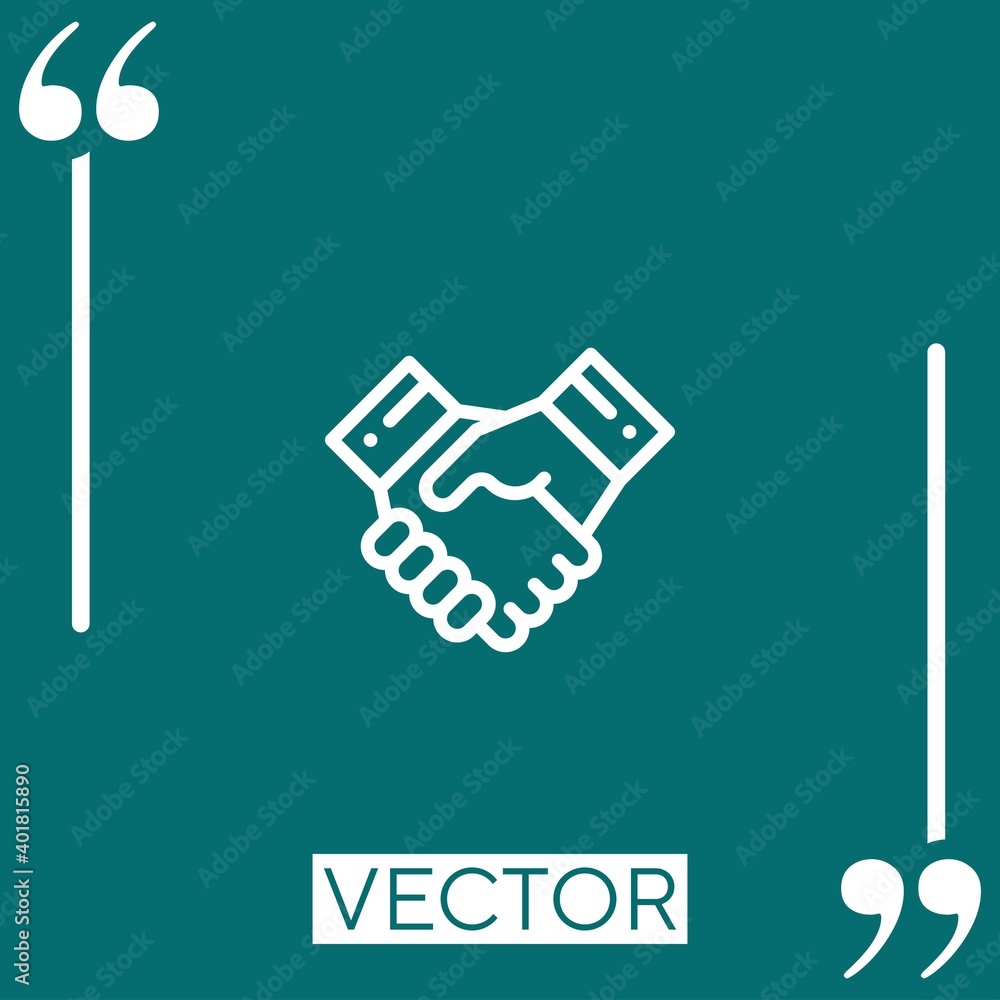 Poster handshake vector icon linear icon. editable stroke line