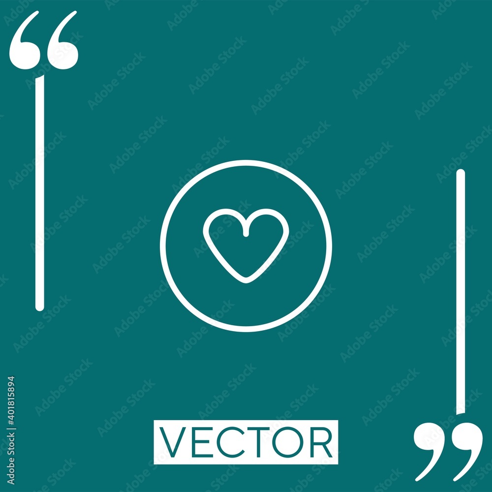 Poster heart vector icon linear icon. editable stroke line