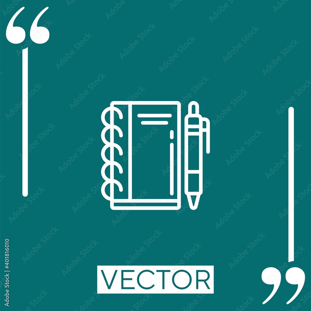 Poster notebook vector icon linear icon. editable stroke line