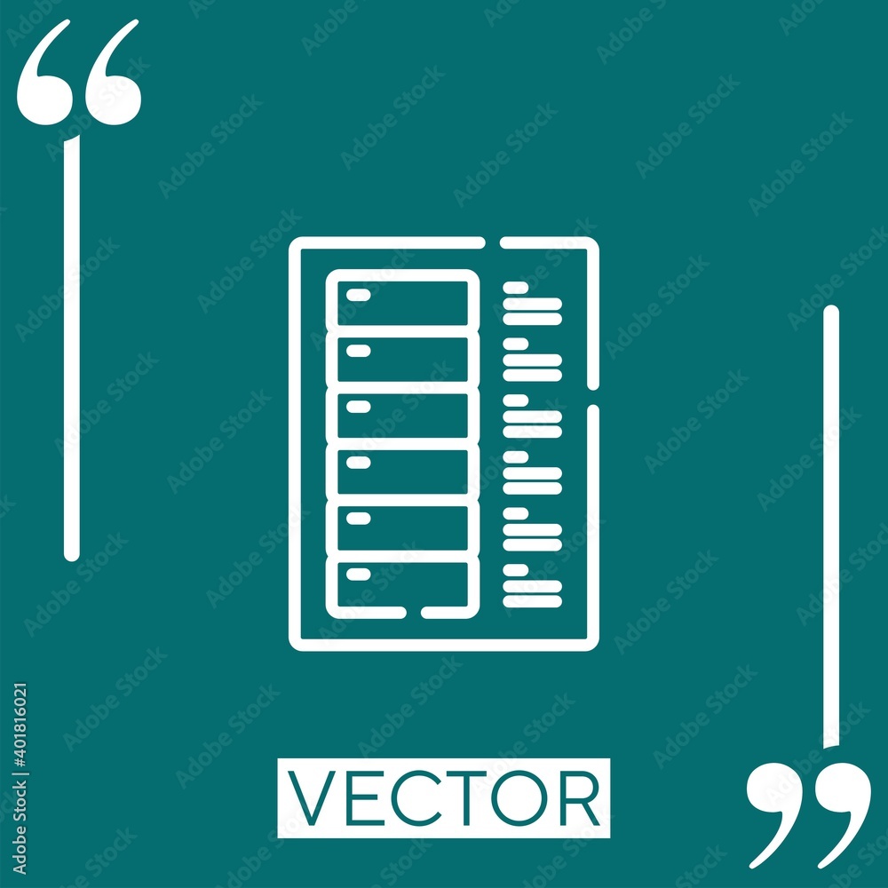 Poster palette vector icon linear icon. editable stroke line