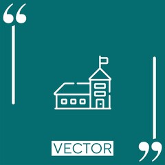 school vector icon Linear icon. Editable stroke line